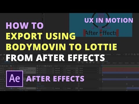 How to export using Bodymovin to Lottie from After Effects