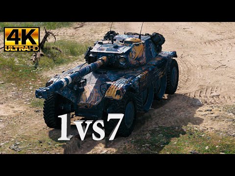 Panhard EBR 105 video in Ultra HD 4K 1vs7 6077 dmg, 9 kills, 1468 exp, 1053 assist World of Tanks.