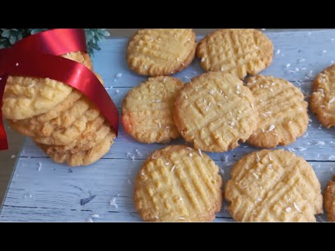 Simple Coconut Cookies Recipe| 4-ingredients coconut biscuits| Eggless Coconut Cookies