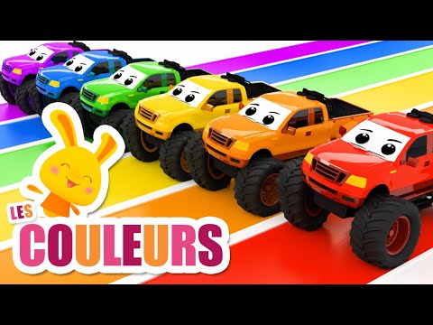 Couleurs et véhicules - Les Voitures - Monster truck - Comptines et chansons