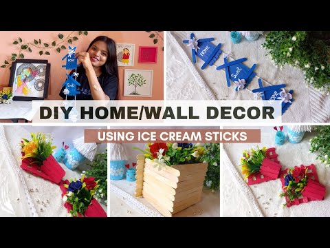 Wall and home decor ideas | Home decor using icecream sticks | diy | decor ideas
