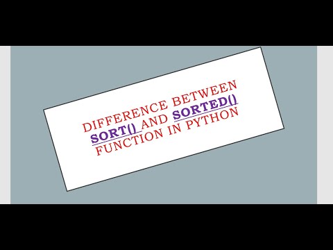 Difference Between Sort And Sorted Function In Python Sort Function In Python Sorted Function