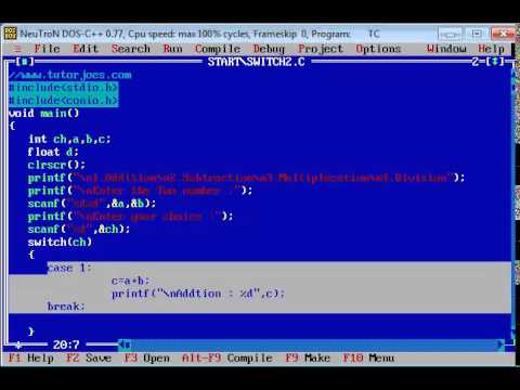 Basic Switch Case In C Programming Tamil
