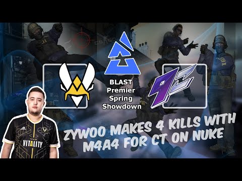 ZywOo makes 4 kills with M4A4 for CT on Nuke, Vitality vs 9z, BLAST Premier Spring Showdown