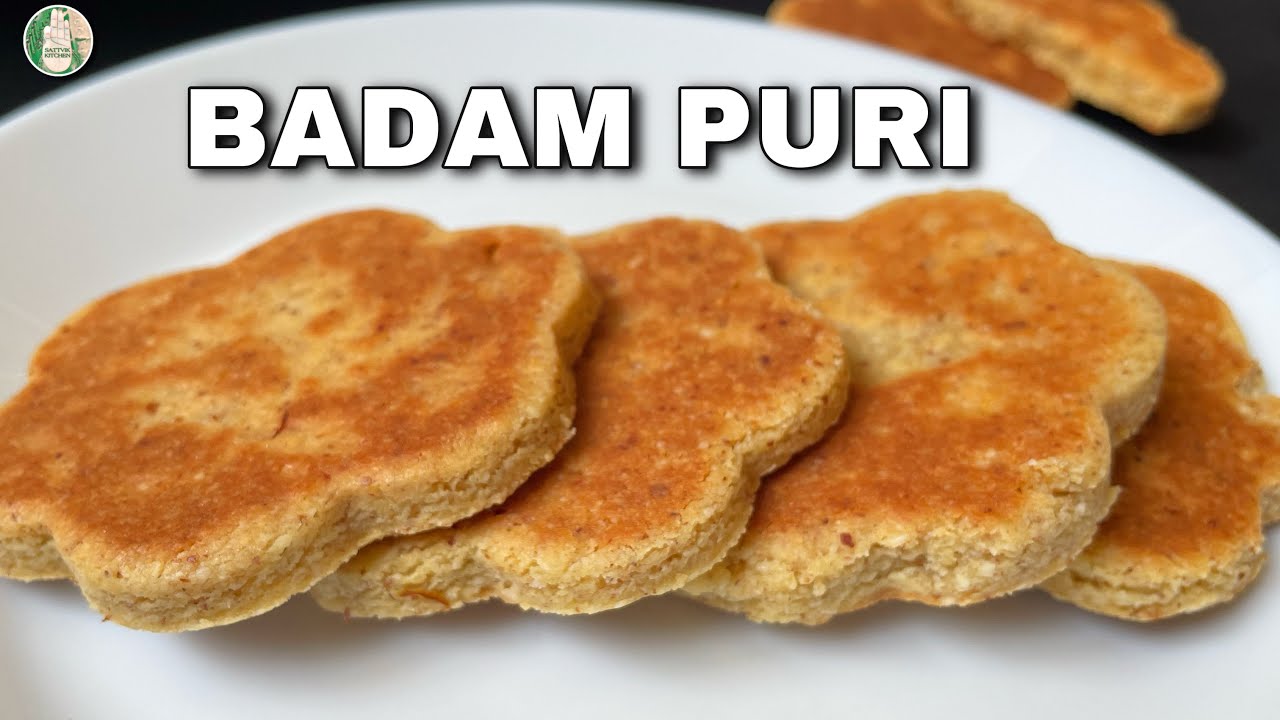 Badam Puri recipe Gujarati Traditional Badam Puri | Ekadasi Upvas recipe - SATTVIK KITCHEN