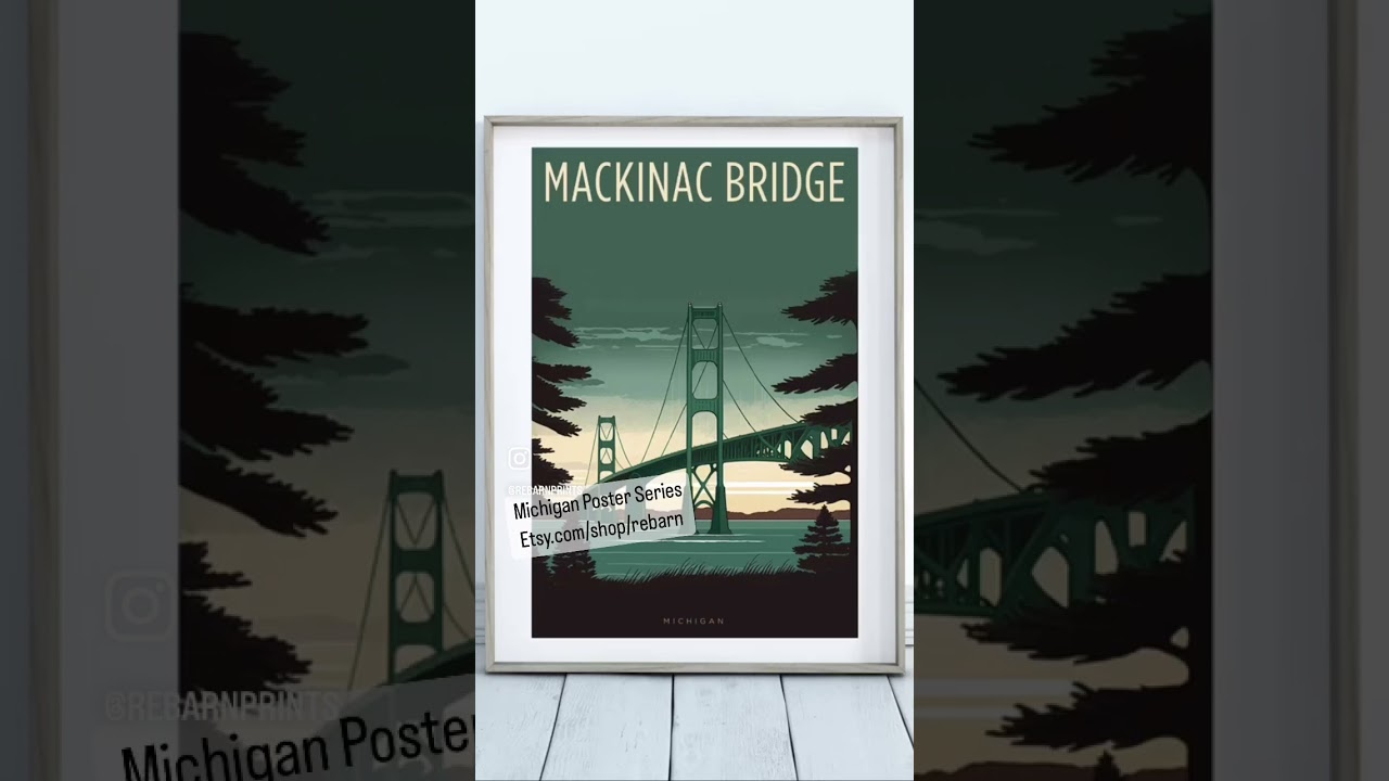 Michigan Poster Series available for download and as framed posters on etsy.com/shop/rebarn