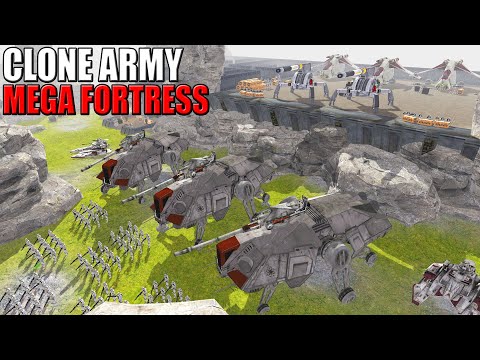 Clone Army Seacliff MEGA FORTRESS! - Men of War: Star Wars Mod Battle Simulator