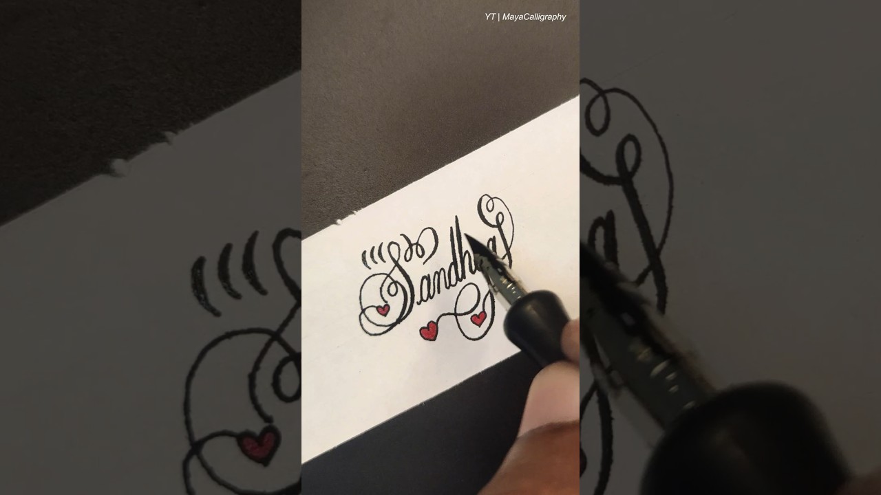 Comment Your Name | Sandhya in cursive #calligraphy #handwriting #shortsfeed #shorts