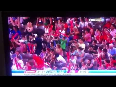 Christian Luke nearly gets knocked out at the cricket