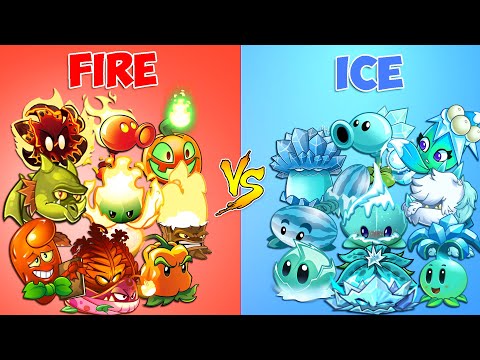 Team FIRE Vs ICE Plant - Who Will Win? - PvZ 2 Team Plant Vs Team Plant