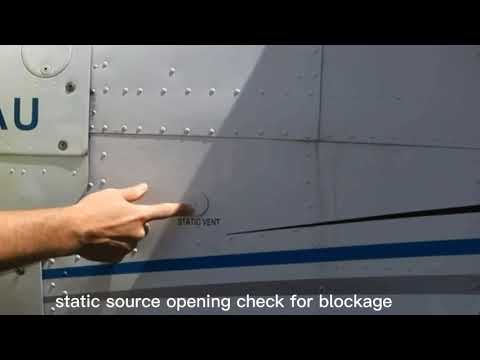 static source opening check for blockage Cessna 172sp training