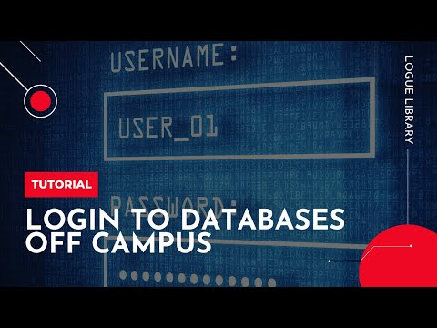 Login to Library Databases Off Campus