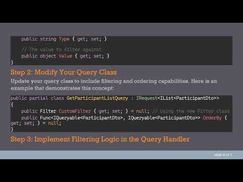 Implementing Filtering and Ordering in CQRS Query Handlers