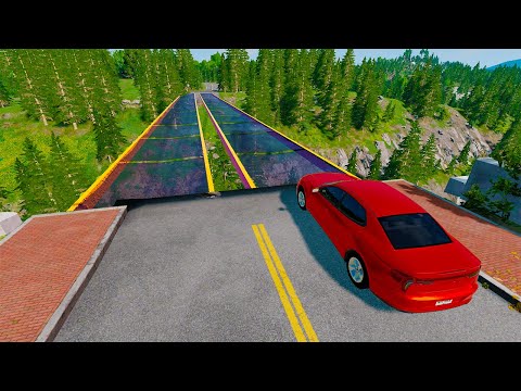 Cars vs Glass Bridge BeamNG Drive