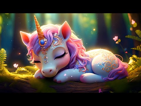 Baby Unicorn 🎵 Lullaby 💤 Sleep Music Mozart Brahms for Peaceful Rest, Overcome Insomnia, Bedtime