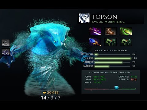 #Topson OG #Dota 2 Morphling Pro Game Play   Kills 14/3/7