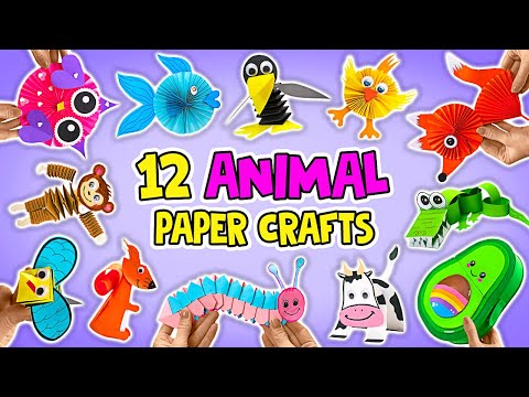 DIY Paper Safari 🦁 Make 12 Amazing Animals || EASY PAPER CRAFTS!