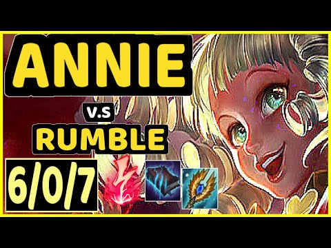 ANNIE BOT (ANNIE) vs RUMBLE - 6/0/7 KDA MID CHALLENGER GAMEPLAY - NA