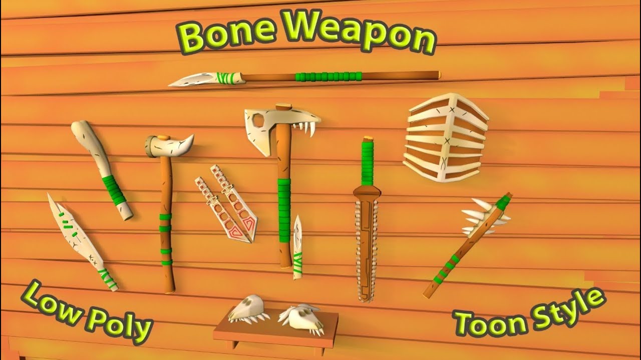 Bone Sword Low Poly Toon Style 3D Model