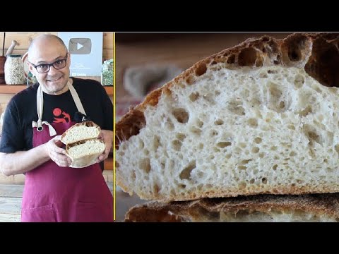 PANE RUSTICO LIEVITAZIONE NOTTURNA pane facile grandi alveoli