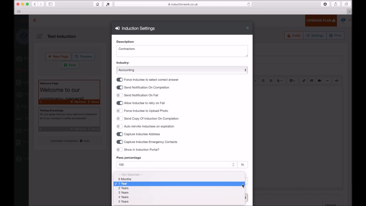 UK 4b Induction Settings