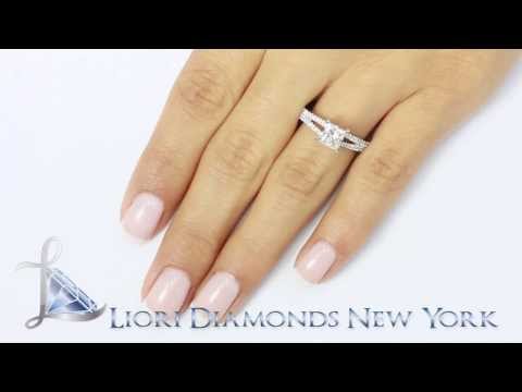ER-0967 - 1.57 Carat G-SI1 Certified Princess Cut Diamond Engagement Ring 18k White Gold