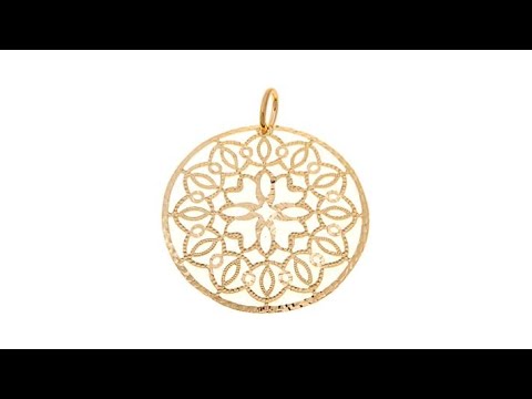 Bellezza Bronze Filigree DiamondCut Round Pendant