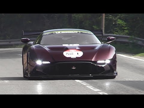 Aston Martin Vulcan AMR Pro driving on the Italian roads! - Insane V12 Sound & Accelerations