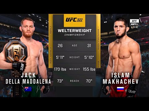 🔴 UFC 322: Jack Della Maddalena vs Islam Makhachev | Full Fight & Highlights | Welterweight Title