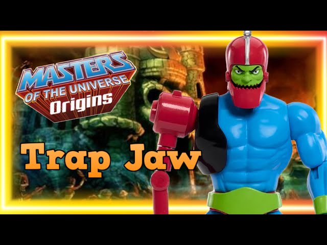 Vídeo relacionado con Masters of the Universe MOTU Origins Trap Jaw, Figura de acción de villano con brazo mecánico, varios accesorios de armas y minicómic, juguete regalo para niños y niñas +6 años, HYD41