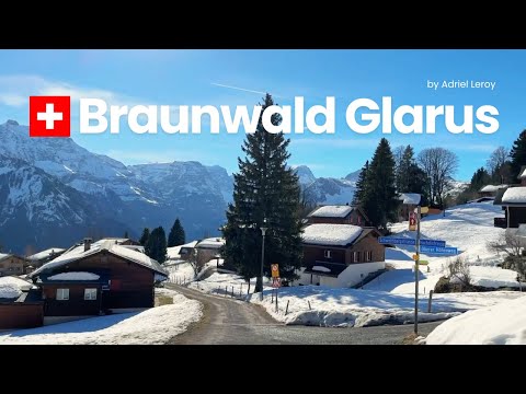 Braunwald, Switzerland - Sunny Winter Walk in Glarus | Adorable Mountain Village