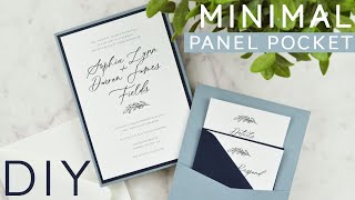 Minimal Styled Panel Pocket Wedding Invitation