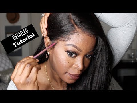 Light Yaki Straight Malaysian Virgin Human Full Lace Wig WIith Baby Hair Color 1