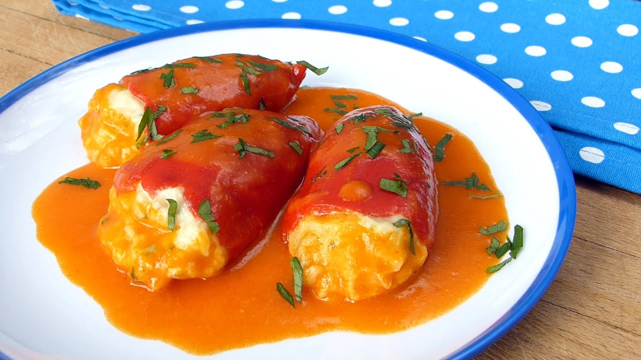 Watch Pimientos rellenos de bacalao 🍴 con salsa de piquillos Now Pimientos rellenos de bacalao 🍴 con salsa de piquillos