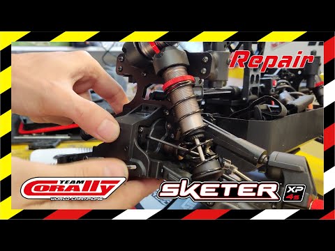 Repair damage RC after crash, Team Corally Sketer xp 4s 1/10 monster extreme basher