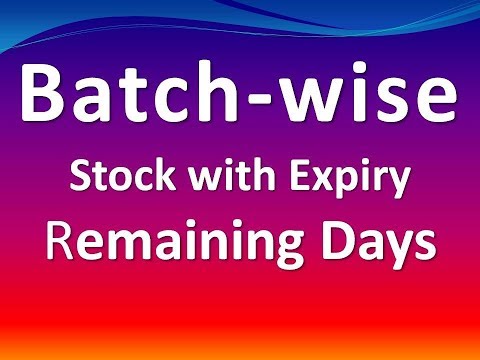 Batch-wise Closing Stock & Expiry