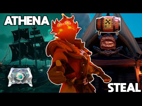 "We're God's Bro" | Sea of Thieves Athena Veil Steal from Galleon with Keg Trap Rowboat Getaway