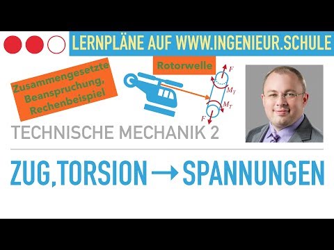Rotorwelle, Spannungen bestimmen, Spannungszustand, Aufgabe – Technische Mechanik 2