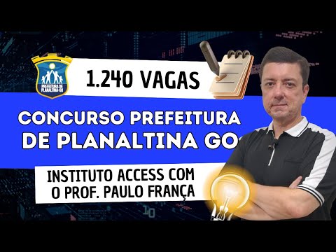 Concurso Prefeitura de Planaltina GO: questões Instituto ACCESS de com o Professor Paulo França