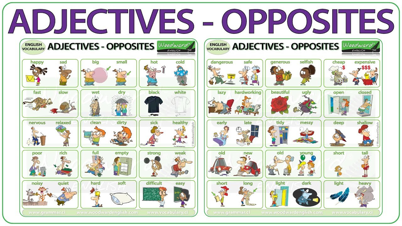 Adjectives Opposites in English | Learn English Adjectives and their Opposites | 64 Adjectives