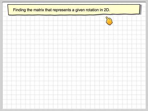Finding the matrix that represents a given rotation in 2D