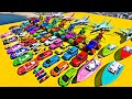 GTA V SPIDER-MAN, Stunt Car Racing Challenge By Heroes and Friends With Amazing Car Planes and Boats