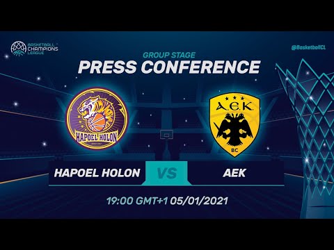 Hapoel Unet-Credit Holon v AEK - Press Conference | Basketball Champions League 2020/21