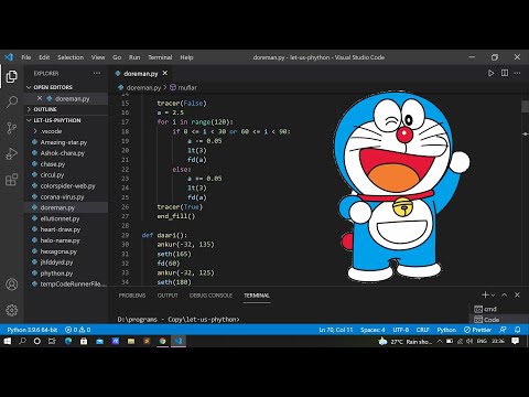 Python Tutorial For Allusing Python Graphics Draw Doremon