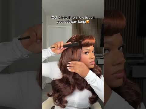 Kurzes Tutorial zum Locken Ihres Seitenscheitel-Ponys #wavymyhair #wigs #hairstyle