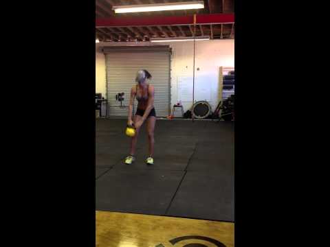 Kettlebell workout w/some body weight exercises.  5 exercises-20 reps-3 rounds through.