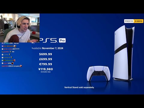 xQc Shocked by PS5 Pro Price Reveal