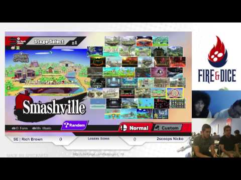 Fire&Dice Sunday #19 - SE Rich Brown vs 2Scoops Nicko - Smash Wii U LSF