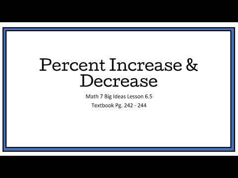 7th Grade Math Lesson 6 5 Percent Increase And Decrease