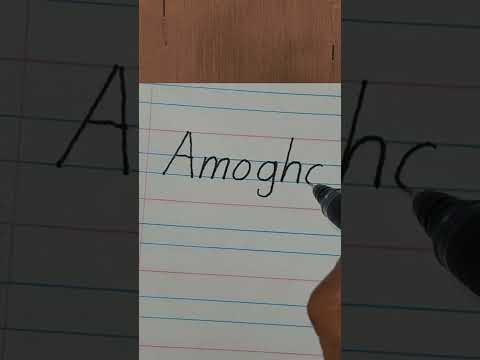 hand writing name Amogha cursive and print    #shorts